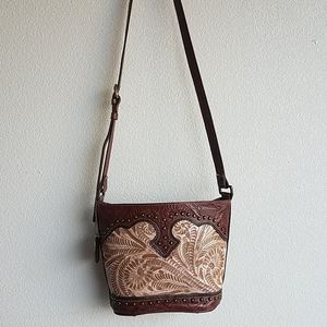 American West Crossbody Faux Leather Bucket Bag